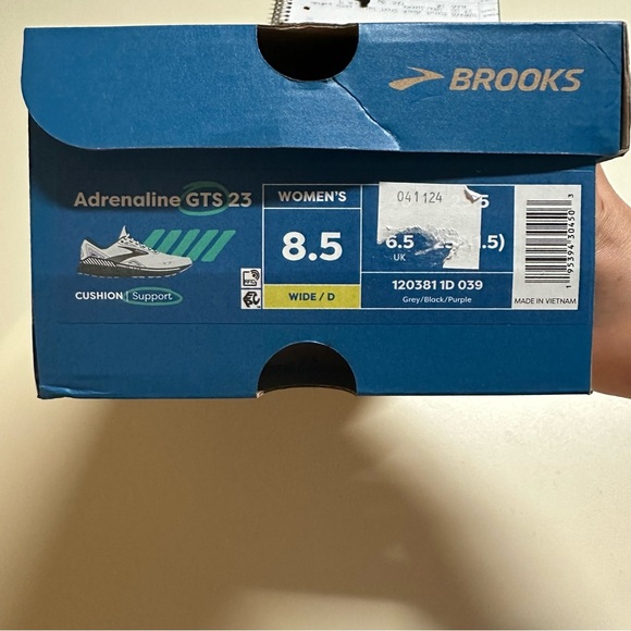 Brooks Running Women Adrenaline GTS 23 Purple Gray Black Shoes Size 8.5 WIDE - Picture 3 of 13